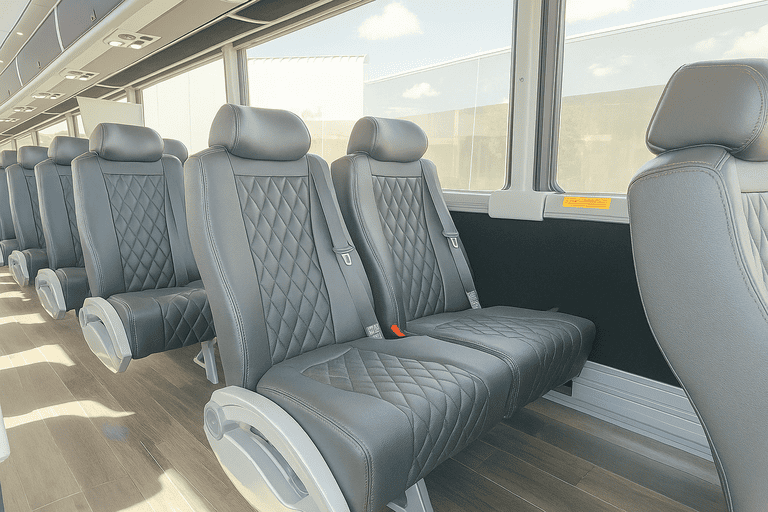 interior of Edinburg Coach Bus Service charter bus