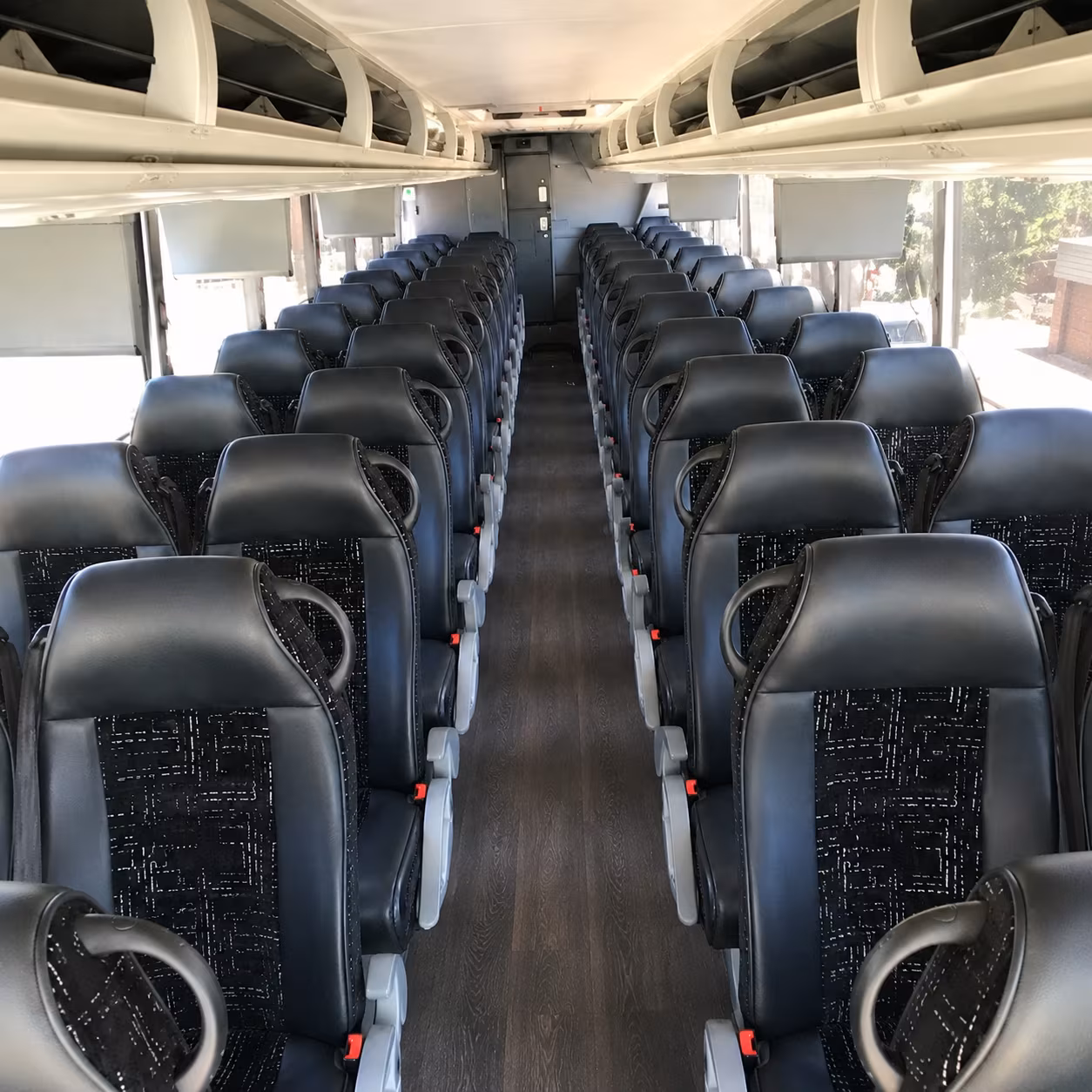edinburg 56 passenger charter bus inside